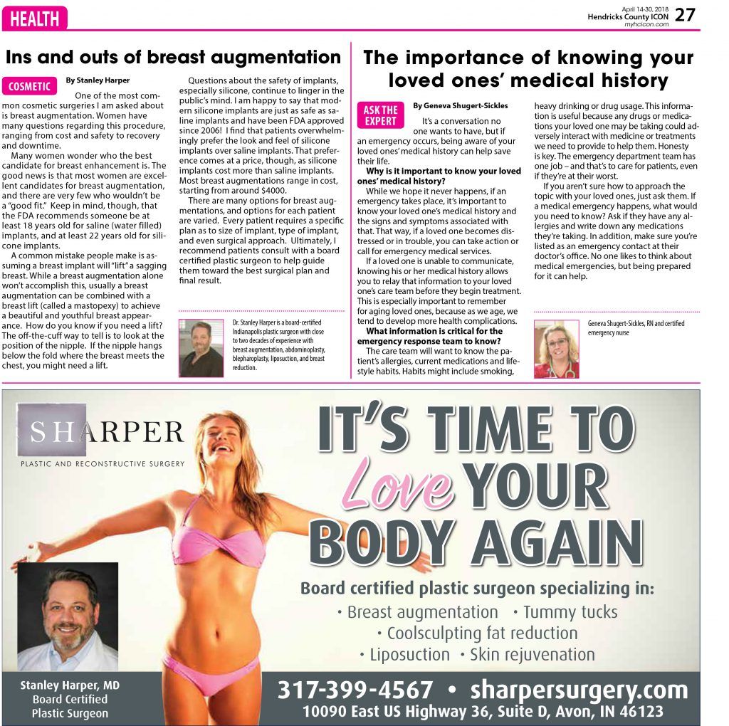 Health magazine on Dr Harper