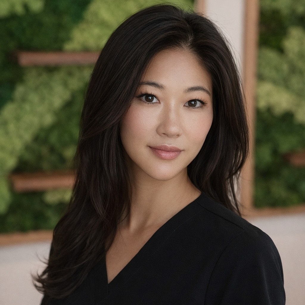 Profile silhouette of a woman with long hair