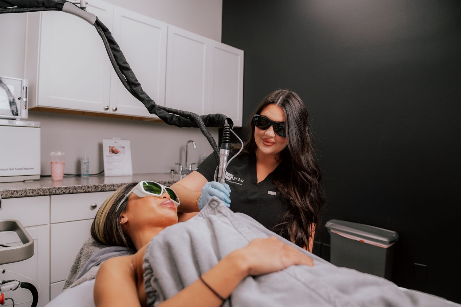 indianapolis laser hair removal patient receiving treatment