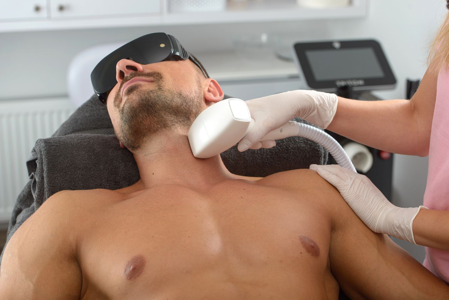 indianapolis laser hair removal patient receiving treatment