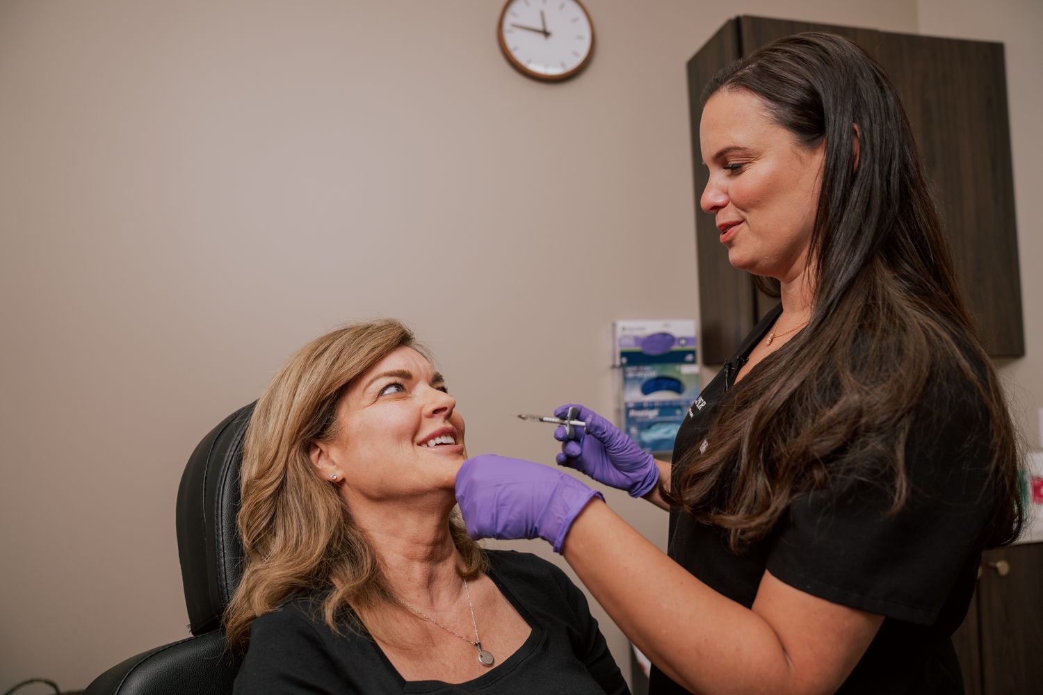 indianapolis dermal filler patient receiving treatment