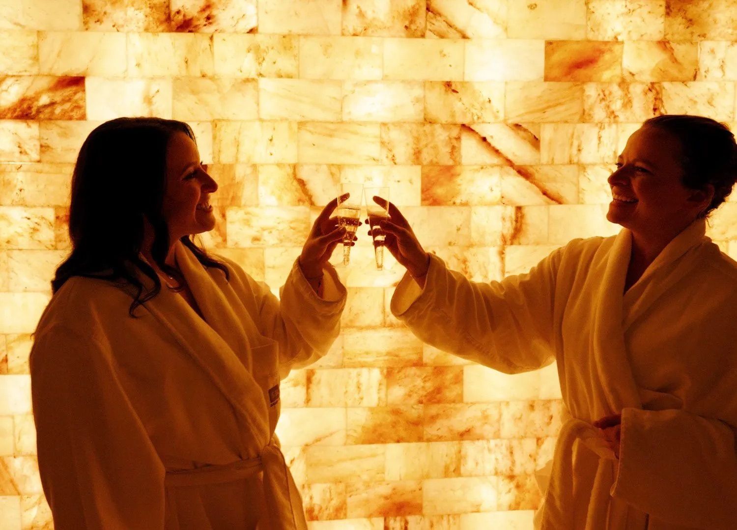 indianapolis medspa patients holding glasses