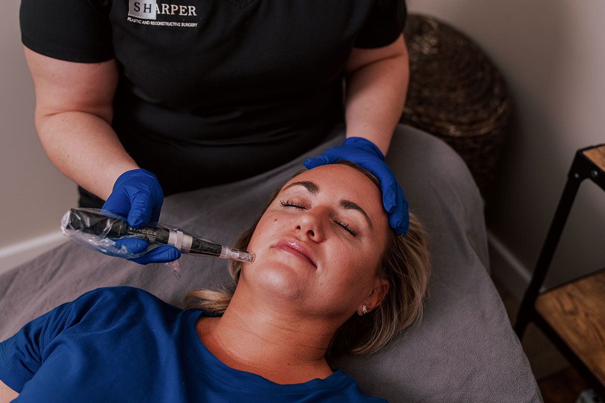 fishers microneedling patient receiving treatment