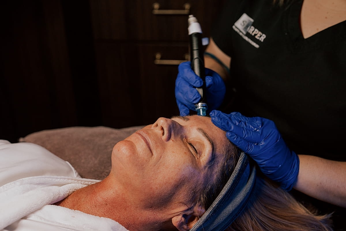 Indianapolis microneedling patient receiving treatment